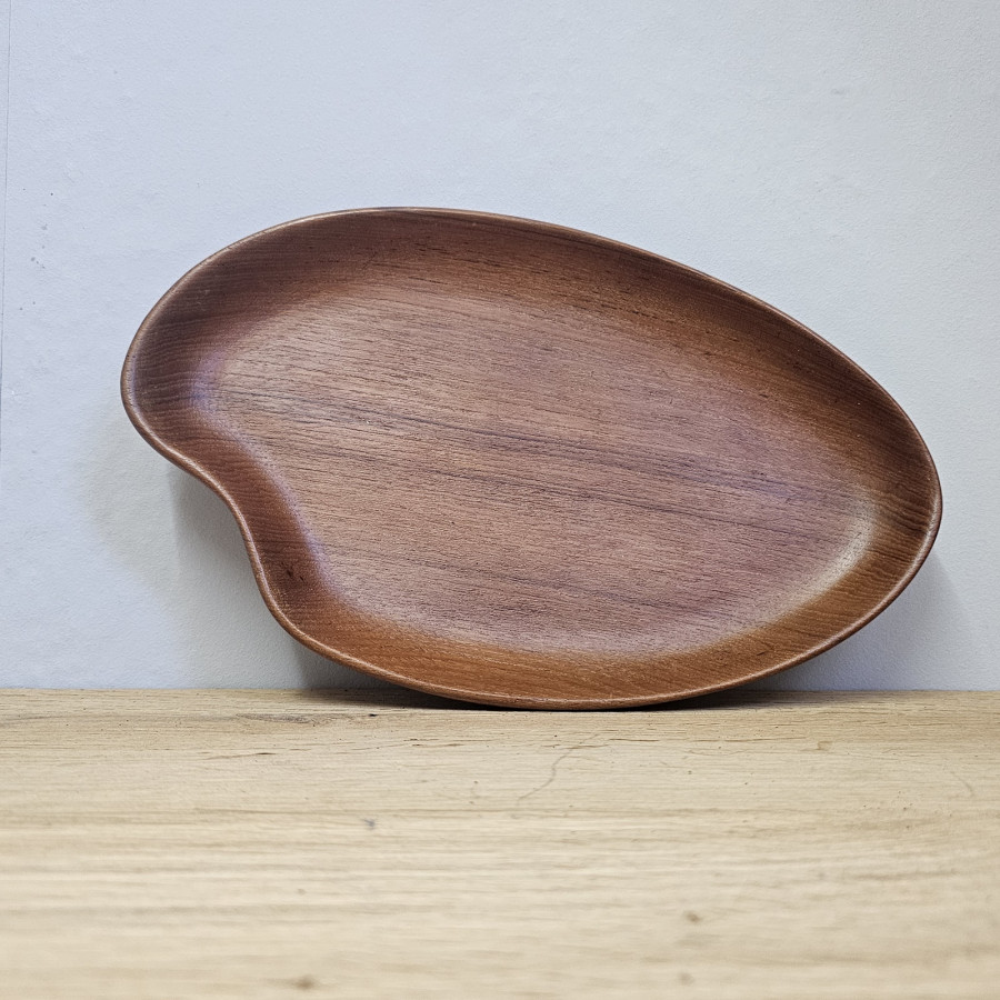 Teakholzschale, nierenförmig, 1950er/60er, Midcentury, dänisches Design