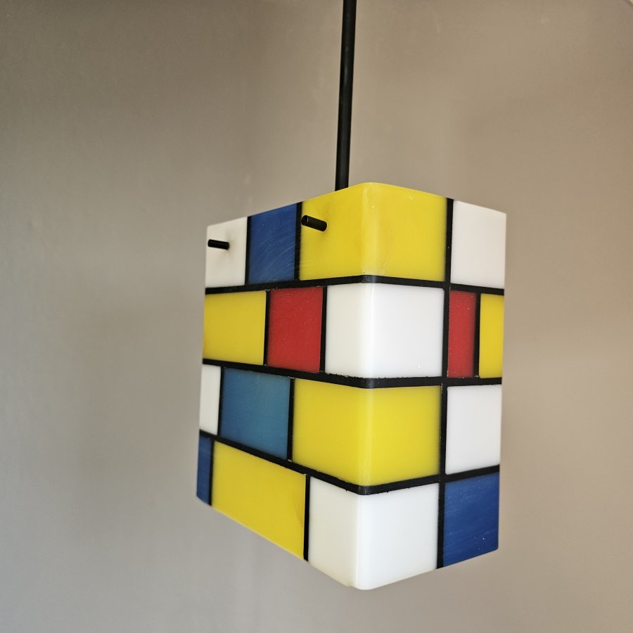 Postmodern Pendant Lamp in Piet Mondrian Style – Memphis Era, 1980s