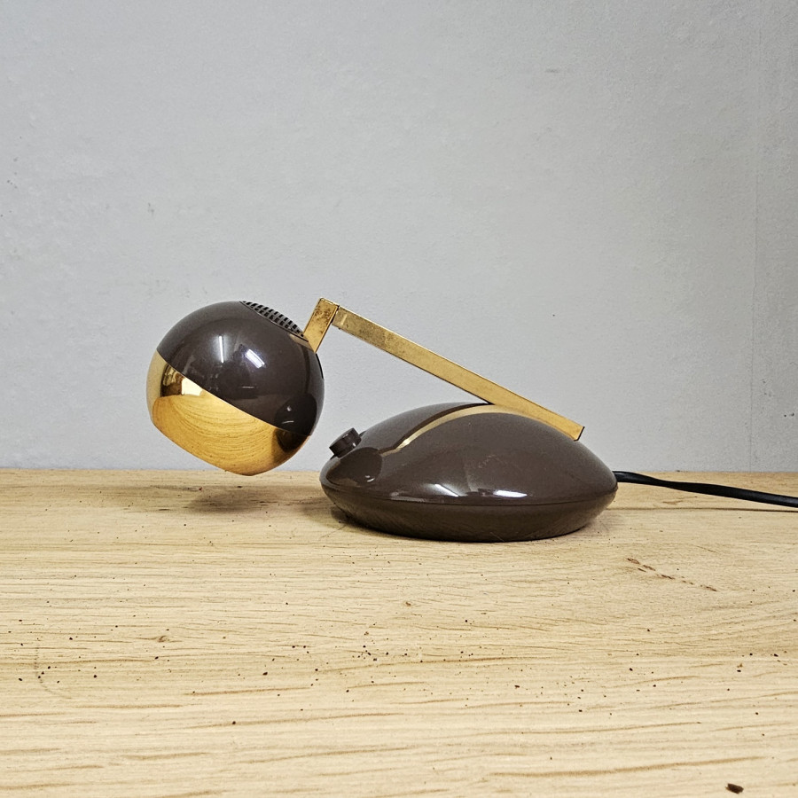 Eichhoff 3371 Table Lamp Telescopic Ball Head Brown Gold – 1970s Vintage