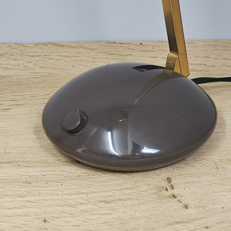 Eichhoff 3371 Table Lamp Telescopic Ball Head Brown Gold – 1970s Vintage