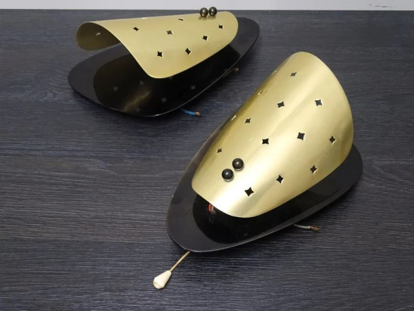Midcentury Wandlampen Paar aus den 50er-60er Jahren, Stilnovo Lampen 50s, Nierentisch Ära