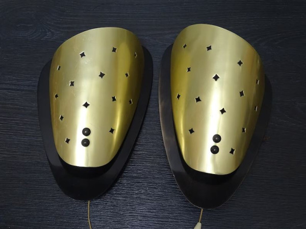 Midcentury Wandlampen Paar aus den 50er-60er Jahren, Stilnovo Lampen 50s, Nierentisch Ära