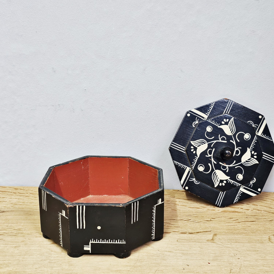 Art-Déco Holzschatulle – achteckig  um 1920/30