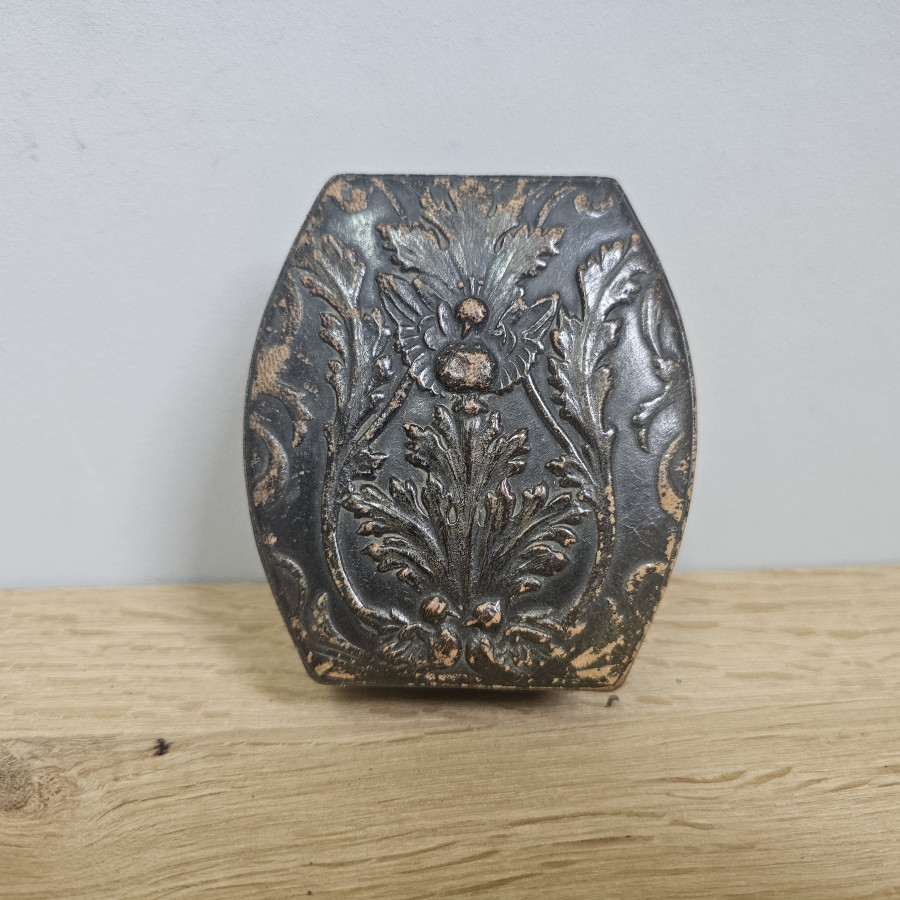 Jugendstil Schmuckschatulle Lederüberzug Florales Dekor um 1900