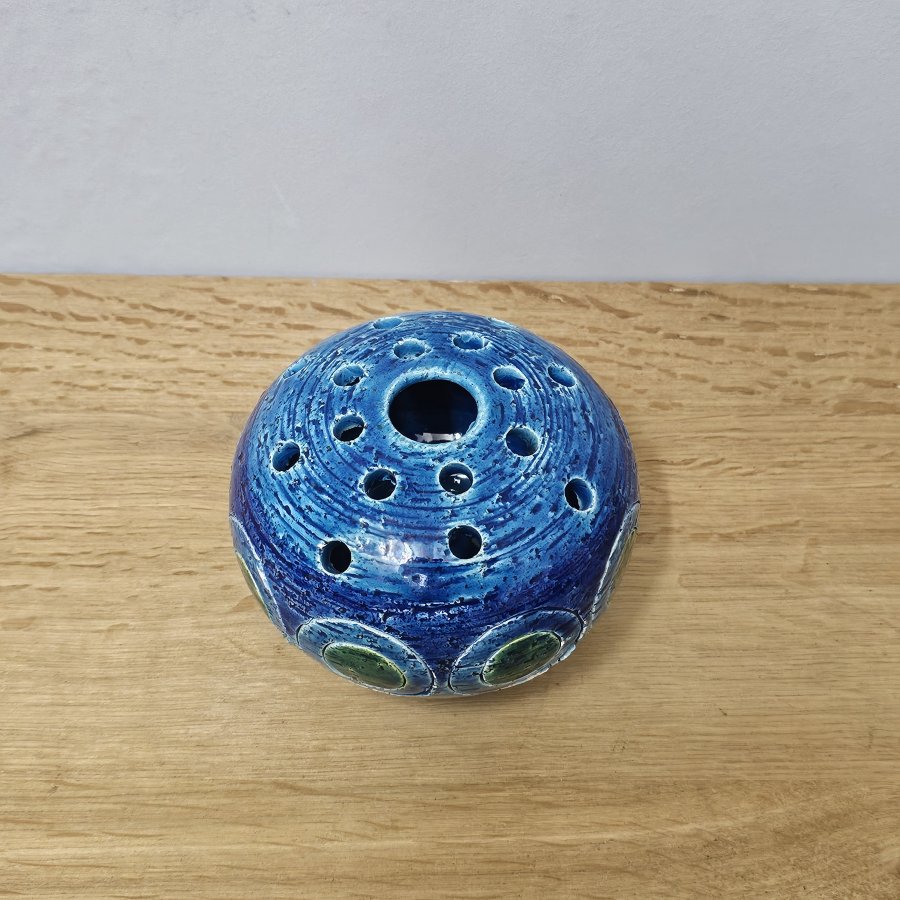 Bitossi Aldo Londi Flower Frog Ikano Pottery Vase Italy 1960s