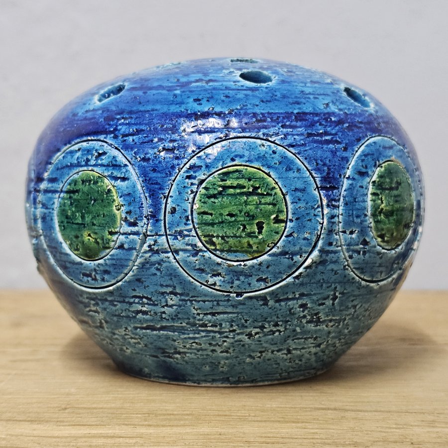 Bitossi Aldo Londi Flower Frog Ikano Pottery Vase Italy 1960s