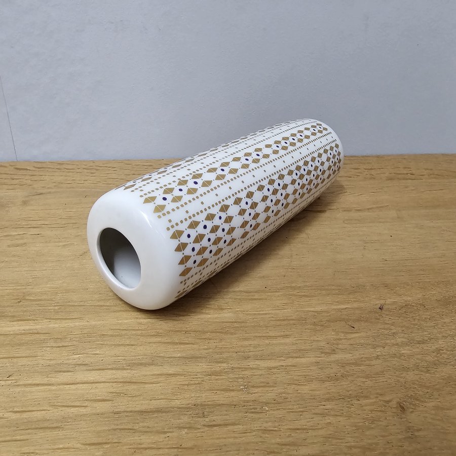Hutschenreuther Vase 9608 – Midcentury Modern – geometrisches Golddekor 1960er