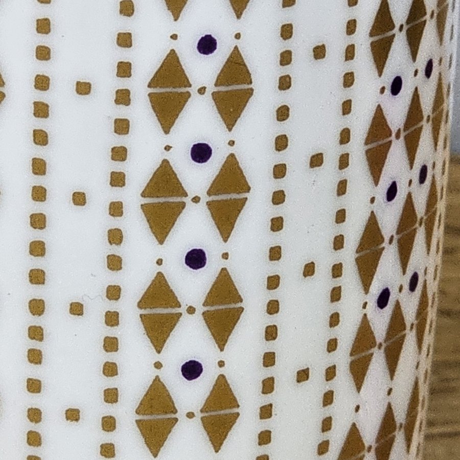 Hutschenreuther Vase 9608 – Midcentury Modern – geometrisches Golddekor 1960er