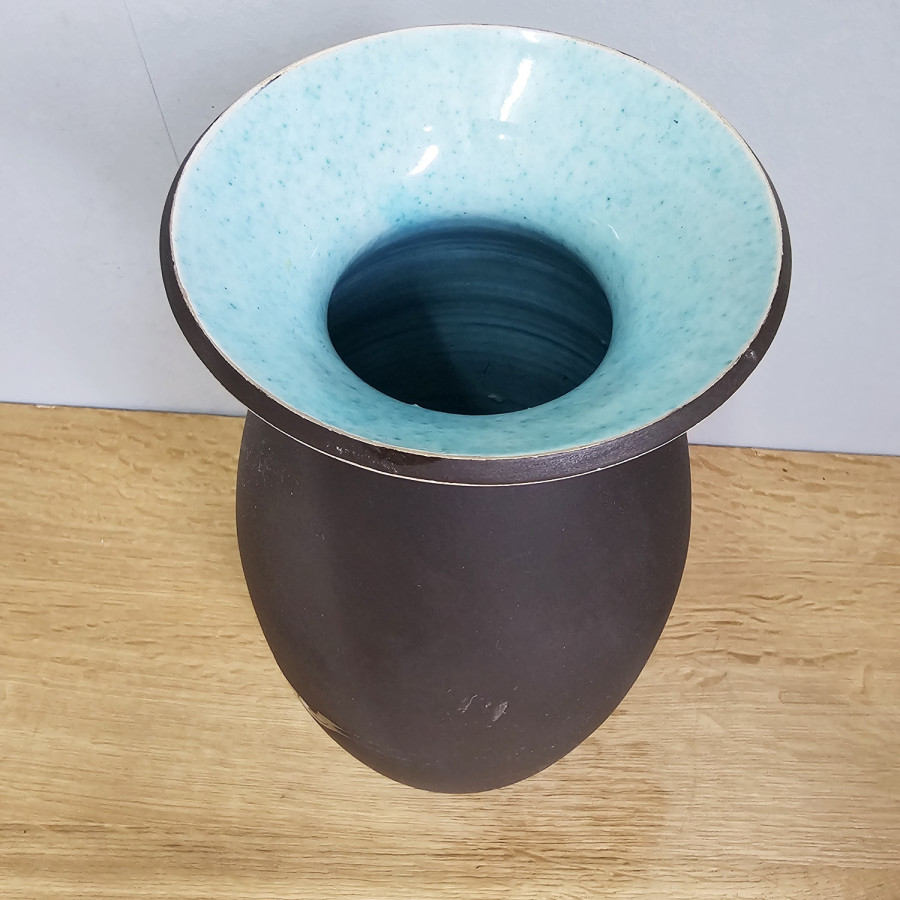 Arno Kiechle Vase, 1950er Jahre, Rehdekor, Sgraffito, 32 cm