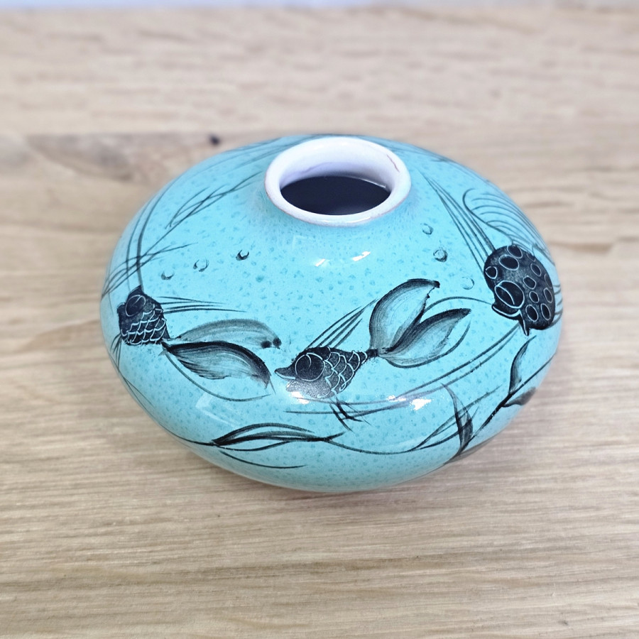 Krösselbach fish vase 33/3, 1950s ceramic