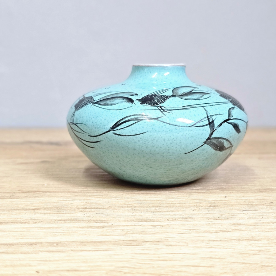 Krösselbach fish vase 33/3, 1950s ceramic