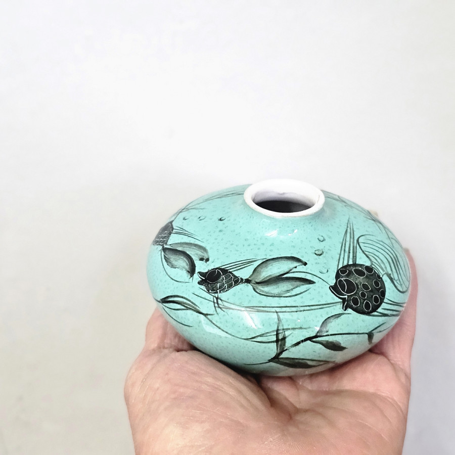 Krösselbach fish vase 33/3, 1950s ceramic