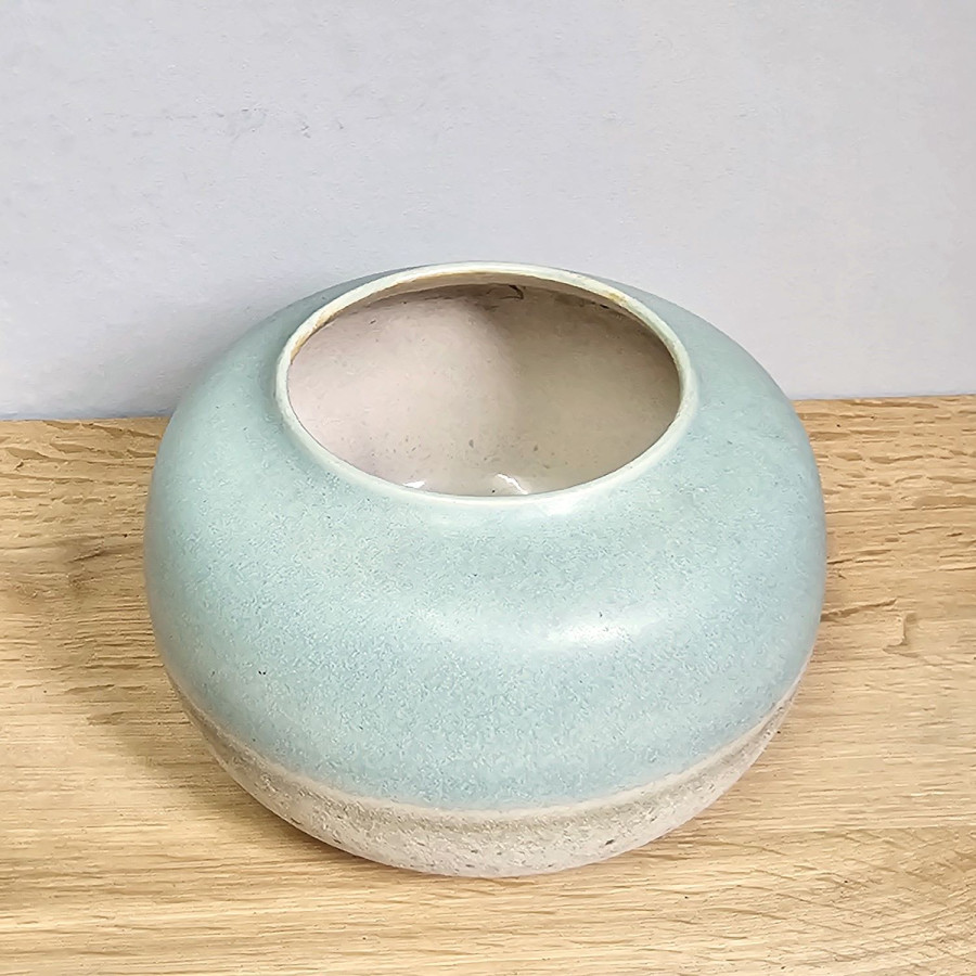 Scheurich Vase 551-13 · Mintgrün & Beige · Postmodern · West German Pottery 80er Jahre