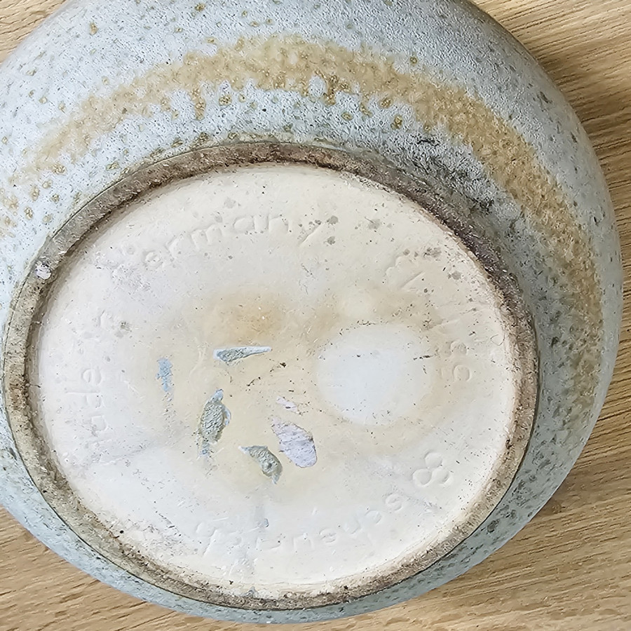 Scheurich Vase 551-13 · Mintgrün & Beige · Postmodern · West German Pottery 80er Jahre