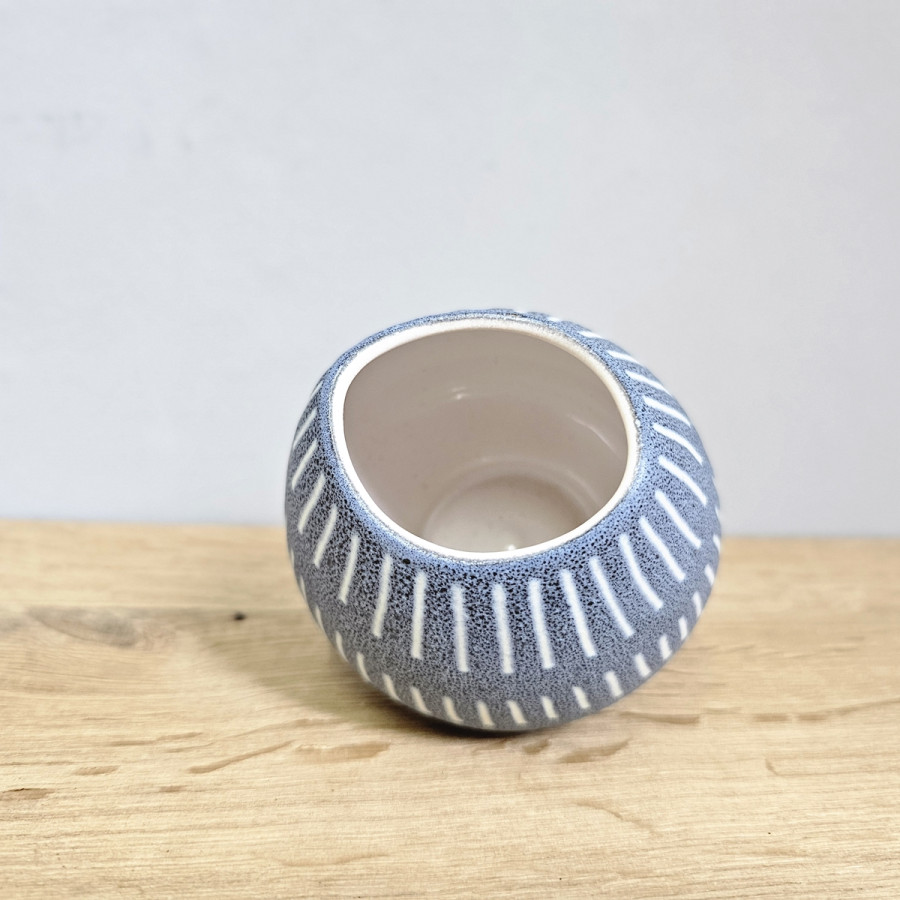 Schlossberg Vase 238-9 Blau-Weiß – 50er Vintage