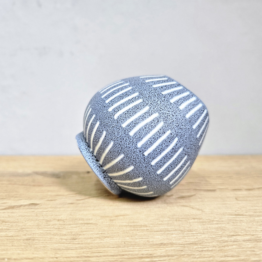 Schlossberg Vase 238-9 Blau-Weiß – 50er Vintage
