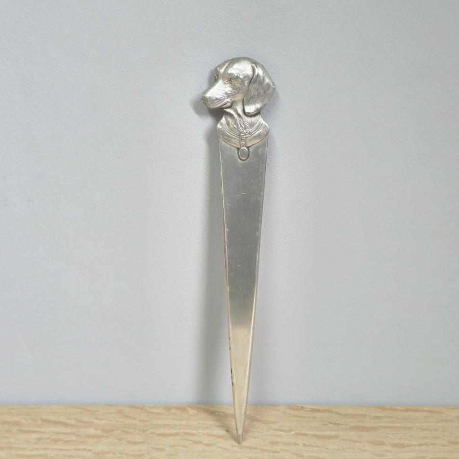 Letter Opener with Dog’s Head – WMF, c. 1920, with Ostrich Mark