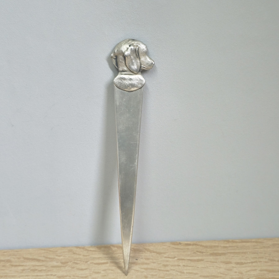 Letter Opener with Dog’s Head – WMF, c. 1920, with Ostrich Mark