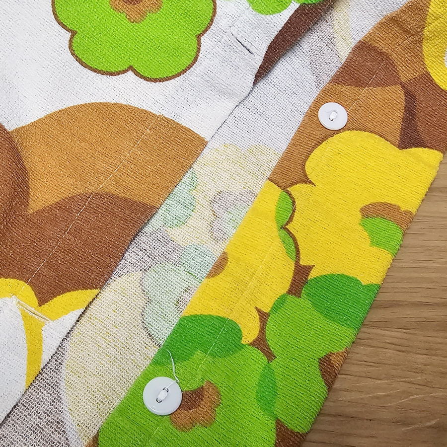 70s Flower-Power Bed Linen – Terry, Two-Piece, Colorful Flowers, Hippie Space Age
