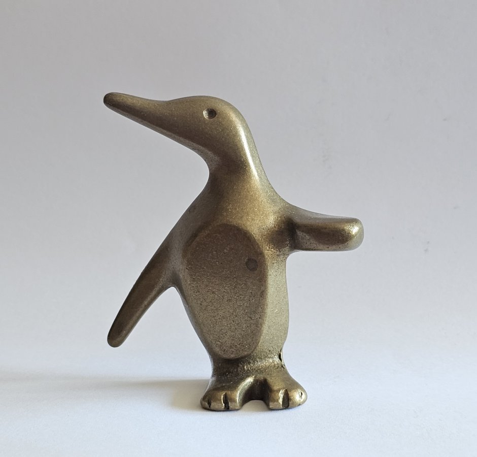 Walter Bosse Pinguin aus Messing – Vintage Tierfigur, 7 cm