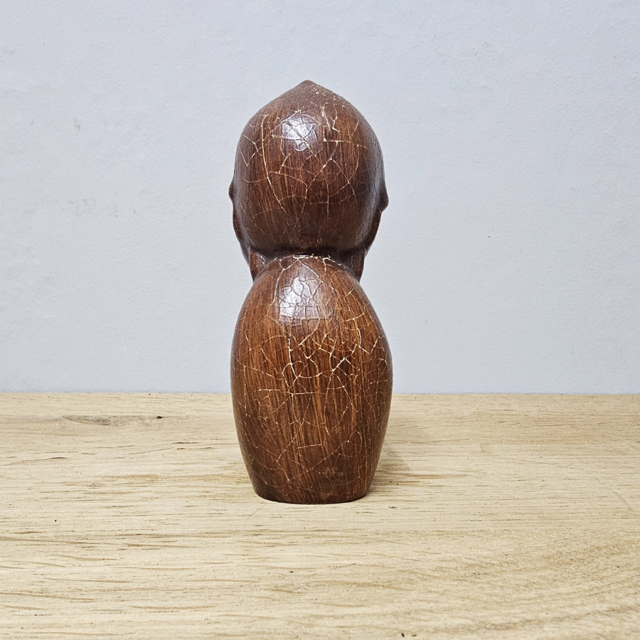 Vintage Kewpie Figur, ca. 14 cm (Alberto Lena, Italien, 1950er, Holzoptik)