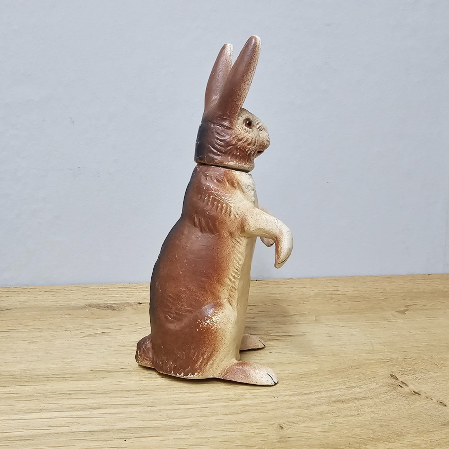 Antiker Osterhase Candy Container · ca. 1920 · Pappmaché · Glasaugen · Art Déco · Füllhase
