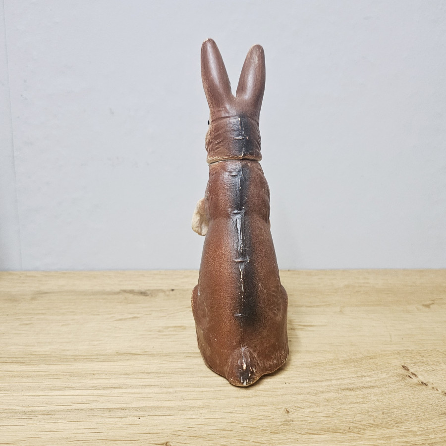 Antiker Osterhase Candy Container · ca. 1920 · Pappmaché · Glasaugen · Art Déco · Füllhase
