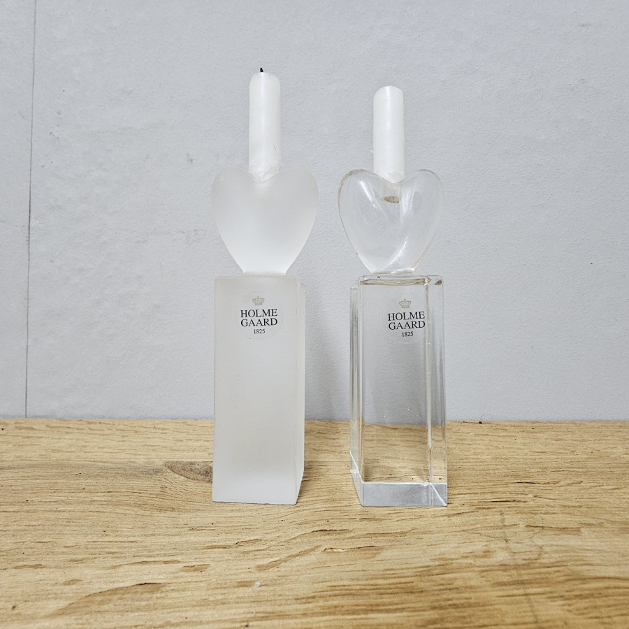 2 Holmegaard Herz-Kerzenhalter , Anja Kjær „Hearts & Roses“, ca. 2003