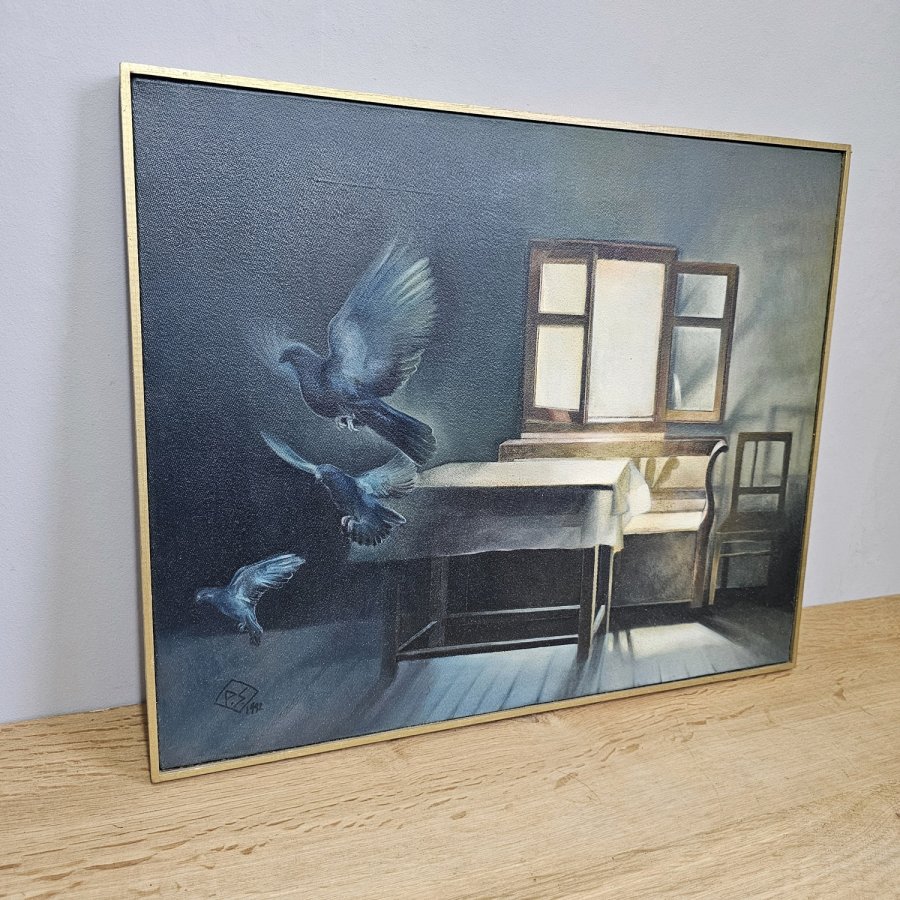 Petronella Sirbu „Die Vögel“ – Öl auf Leinwand, 1992 – kanadische Künstlerin