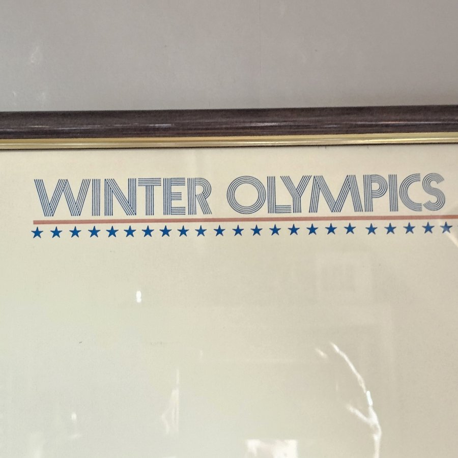 Original Denver 1976 Olympia-Poster / Plakat– Eishockey – Gene Hoffman – Offsetdruck – 90×60 cm gerahmt