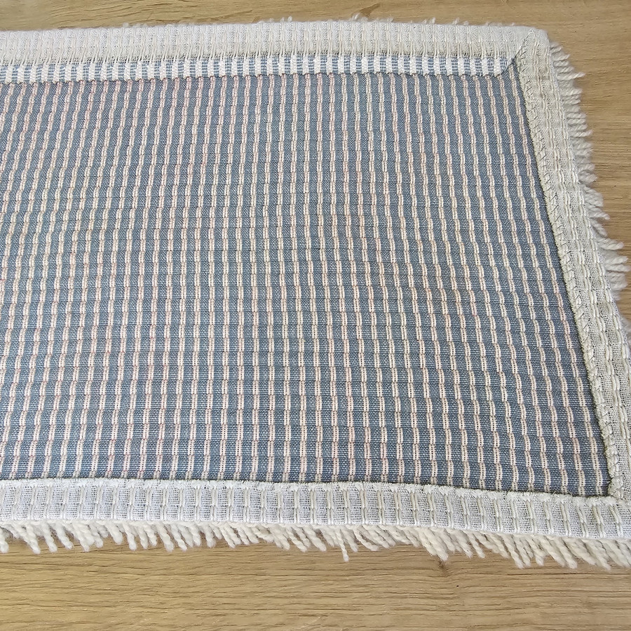 70er Jahre Wandteppich Handgeknüpft – Orange, Rot & Creme