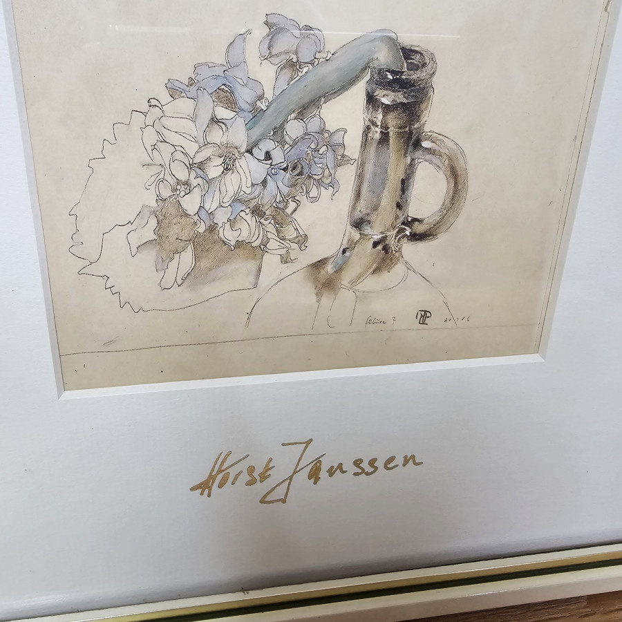 Horst Janssen – Art Print from the 80s (gold embossed signature, framed)