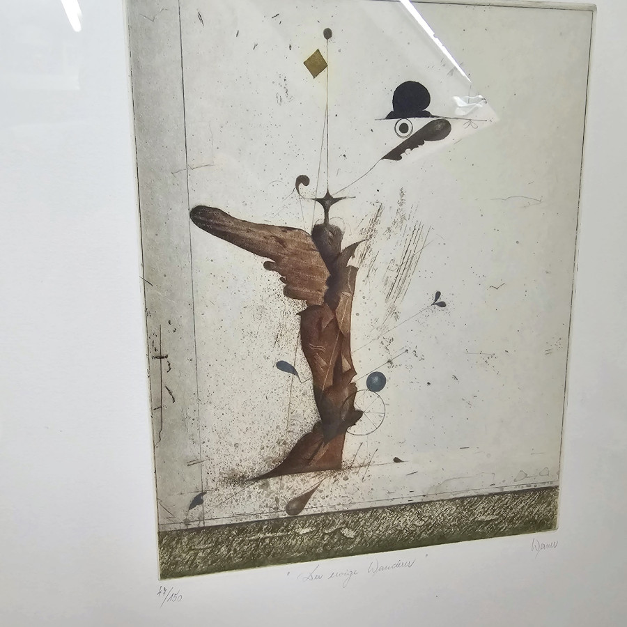Josef Werner – Radierung „Der ewige Wanderer“ (handsigniert, Büttenpapier, Nr. 47/150, gerahmt) - Kopie