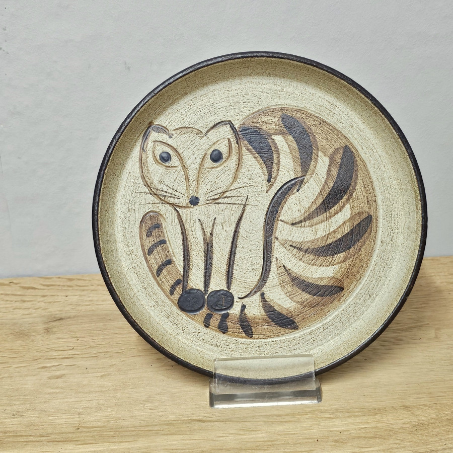Sgrafo Wandteller „Katze“ · Ø 21 cm · Form 735 · 1970er Jahre