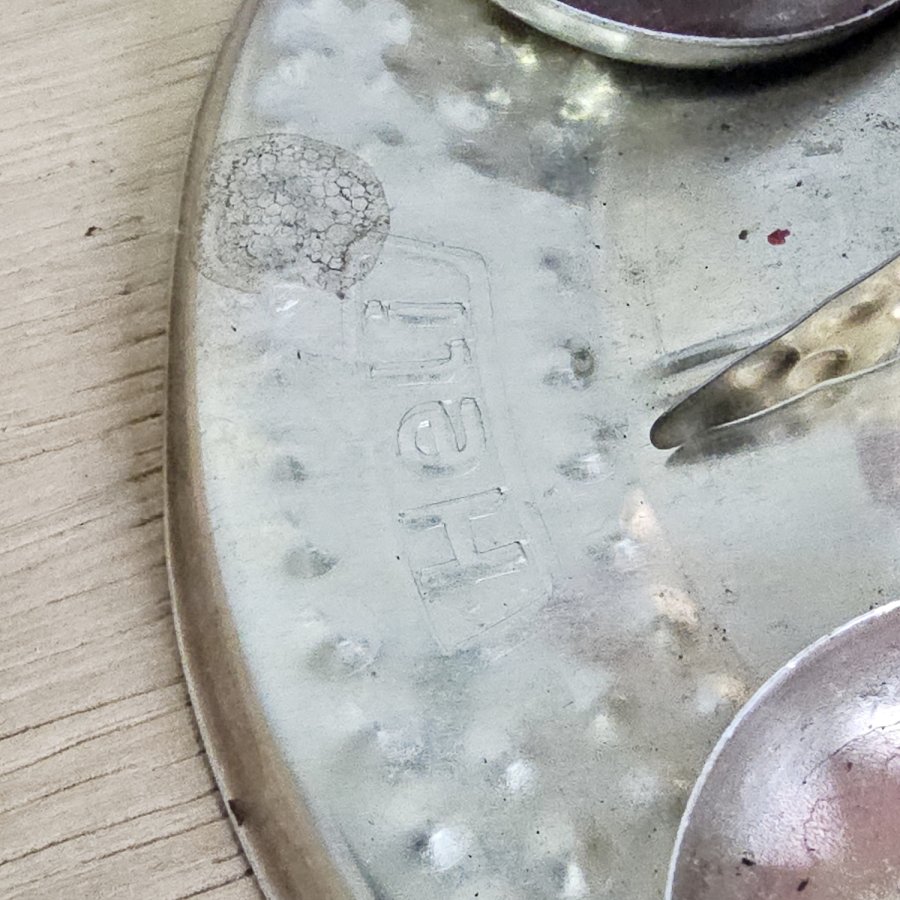 Vintage East German Christmas Chime • Metal Carousel Pyramid with Lauscha Glass Ornaments (1950s, boxed)