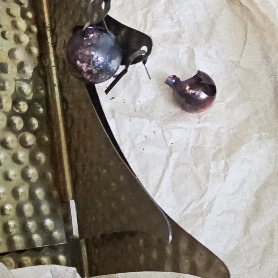 Vintage East German Christmas Chime • Metal Carousel Pyramid with Lauscha Glass Ornaments (1950s, boxed)