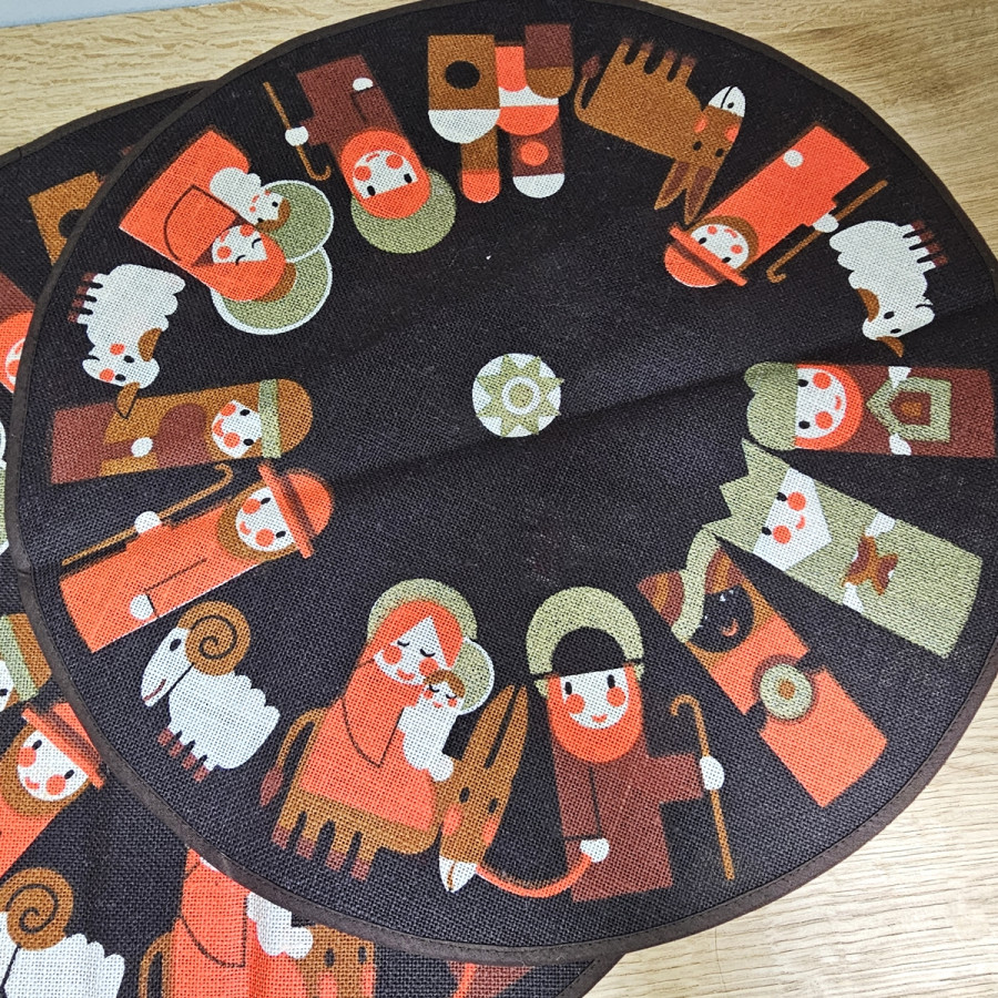 Södahl rundes Deckchen Set Bethlehem 70er