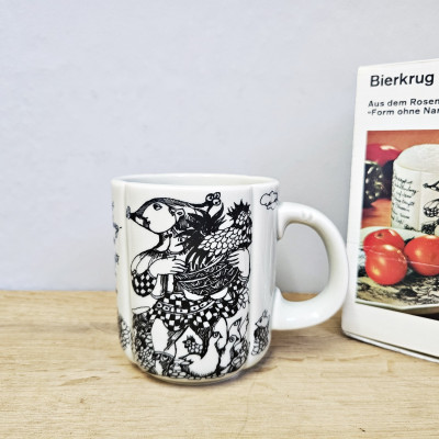Rosenthal Bierkrug Till Eulenspiegel in Quedlinburg – Björn Wiinblad 1975 – Originalkarton