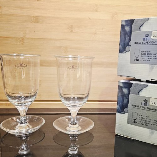 Royal Copenhagen Irish-Coffee-/Saftgläser, Bordserie Dip-I-Dip, 1990er