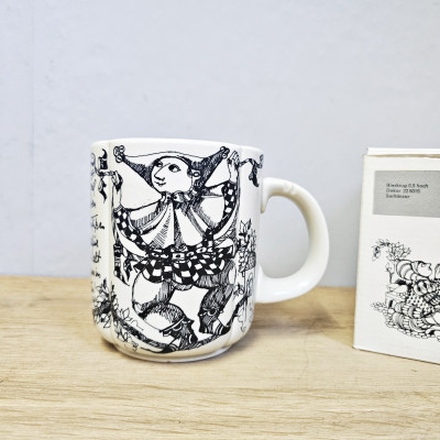 Rosenthal Bierkrug Till Eulenspiegel – Seiltänzer – Björn Wiinblad 1975 – Originalkarton