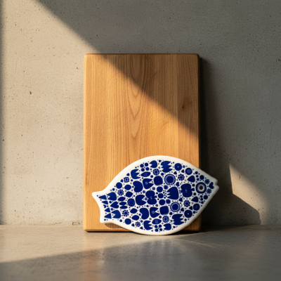 Porsgrund Frühstücksbrettchen / Wandbehang „Fisch“ – Design  Arne Lindaas – Norwegen 1960er/70er