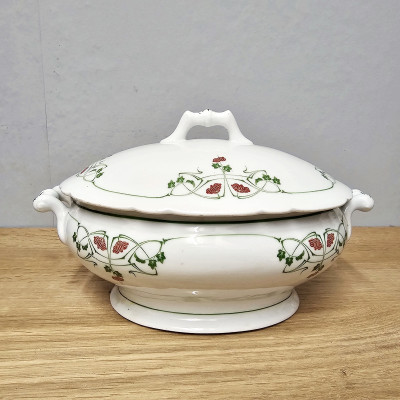 Jugendstil Schüssel mit Deckel – Bonbonnière, floral, ungemarkt