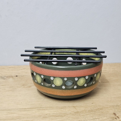 KMK Kupfermühle Keramik Stövchen „Lima“ · 7 cm · 12,7 cm · grün-braun