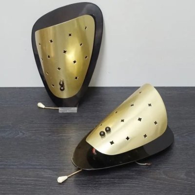 Midcentury Wandlampen Paar aus den 50er-60er Jahren, Stilnovo Lampen 50s, Nierentisch Ära