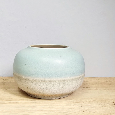 Scheurich Vase 551-13 · Mintgrün & Beige · Postmodern · West German Pottery 80er Jahre