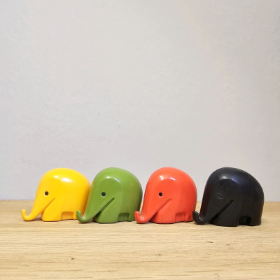 4 Drumbo Elefant Spardosen – Dresdner Bank, Bernd Diefenbach 1972