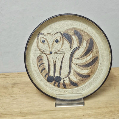 Sgrafo Wandteller „Katze“ · Ø 21 cm · Form 735 · 1970er Jahre